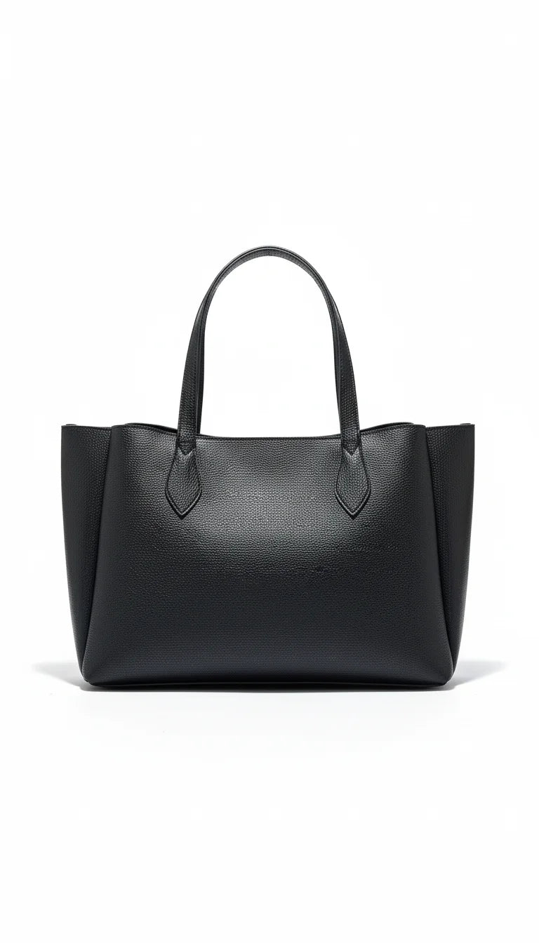 Elegant matte black textured leather