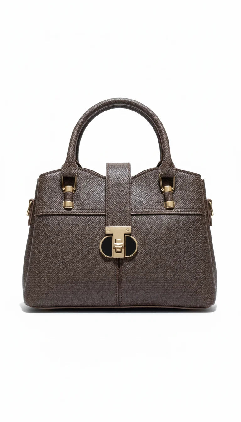 Structured brown handbag