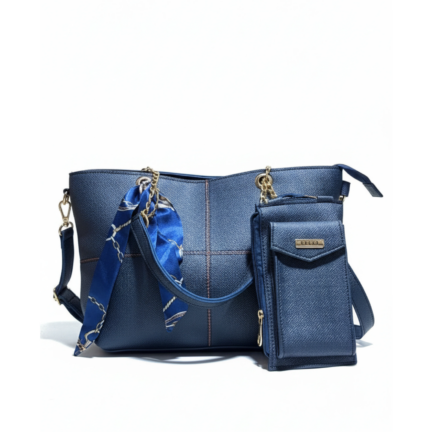 Trapezoid Shoulder Bag with mobile Pouch Set