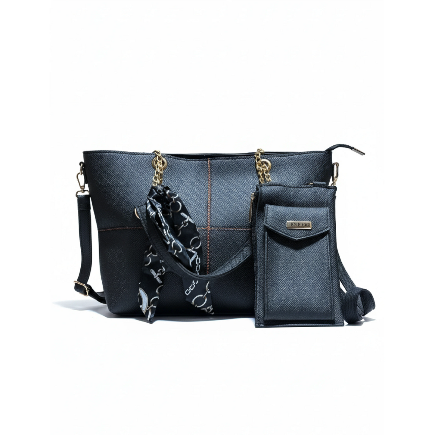 Trapezoid Shoulder Bag with mobile Pouch Set