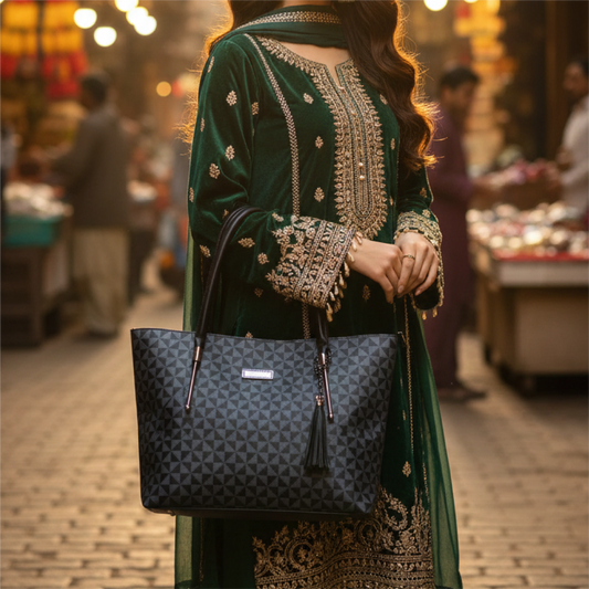 Classic Patterned Shoulder Bag