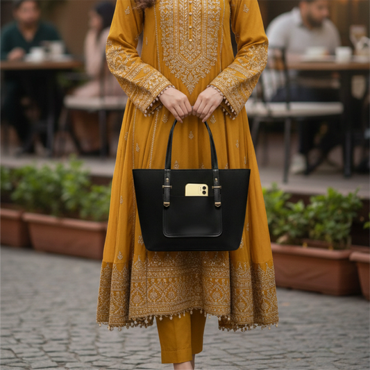 Contrast Tones leather bag