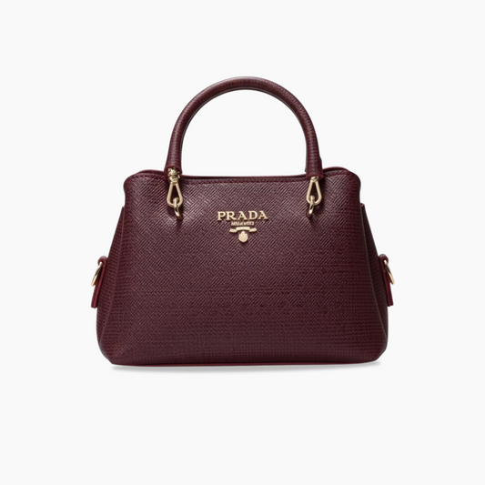 The Burgundy Saffiano-Style Satchel