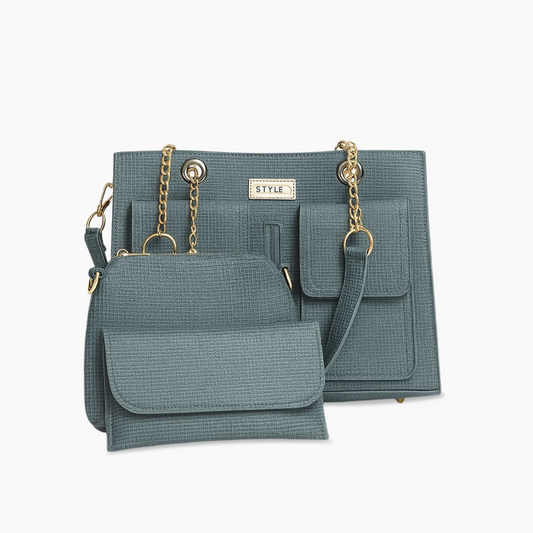 The Slate Blue Tweed 3-Piece Chain Set