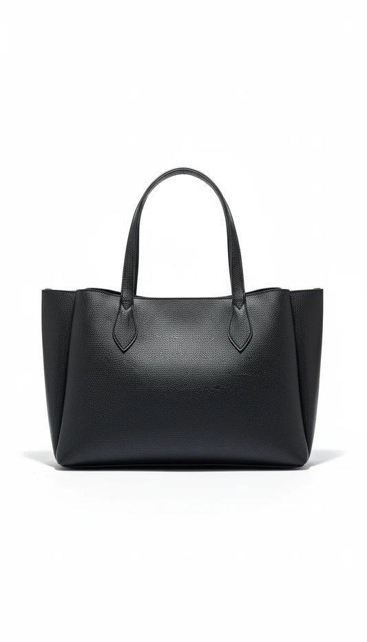 Elegant matte black textured leather