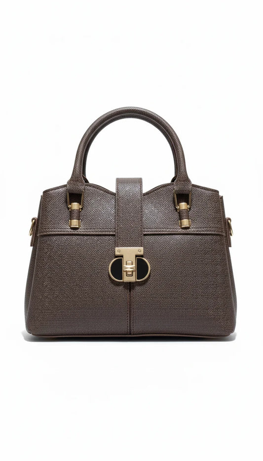 Structured brown handbag