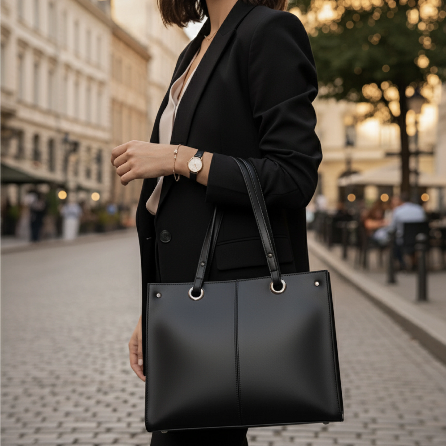 Classic Black Shoulder Bag