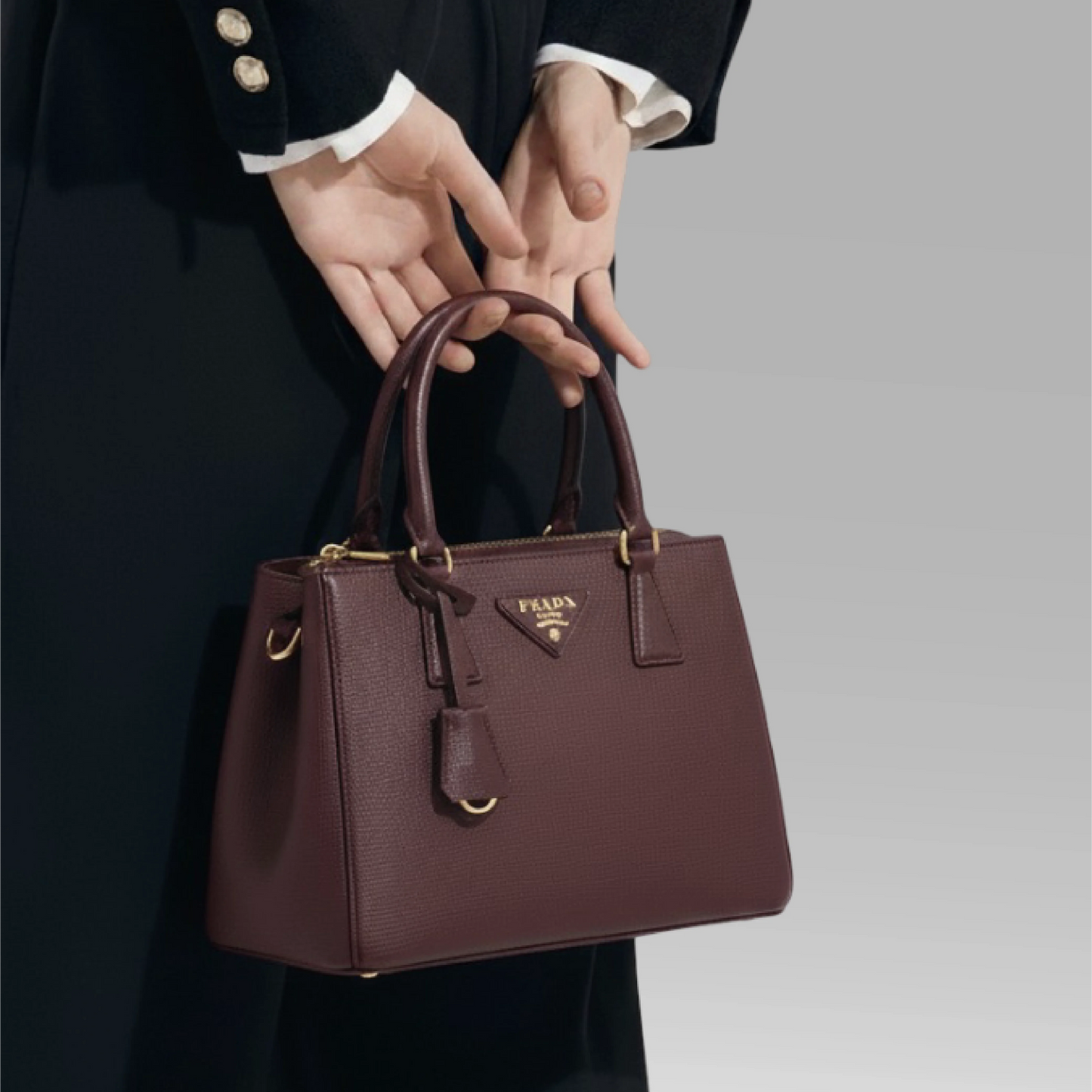 The Burgundy Saffiano-Style Satchel