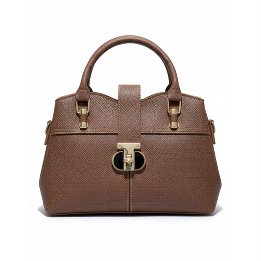Structured brown handbag