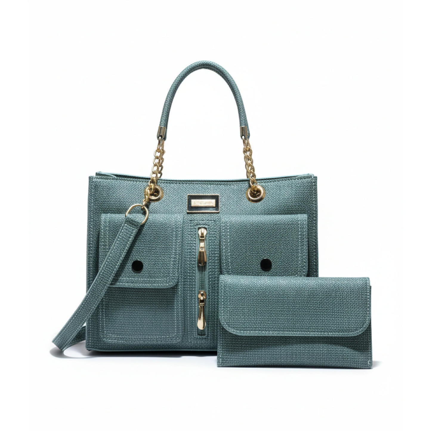 The Slate Blue Tweed 3-Piece Chain Set