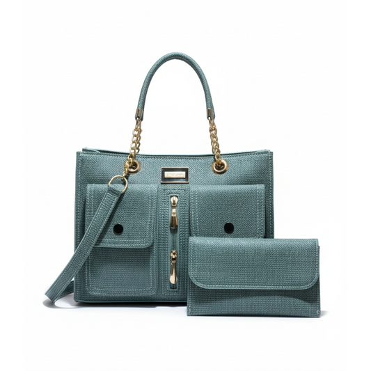 The Slate Blue Tweed 3-Piece Chain Set