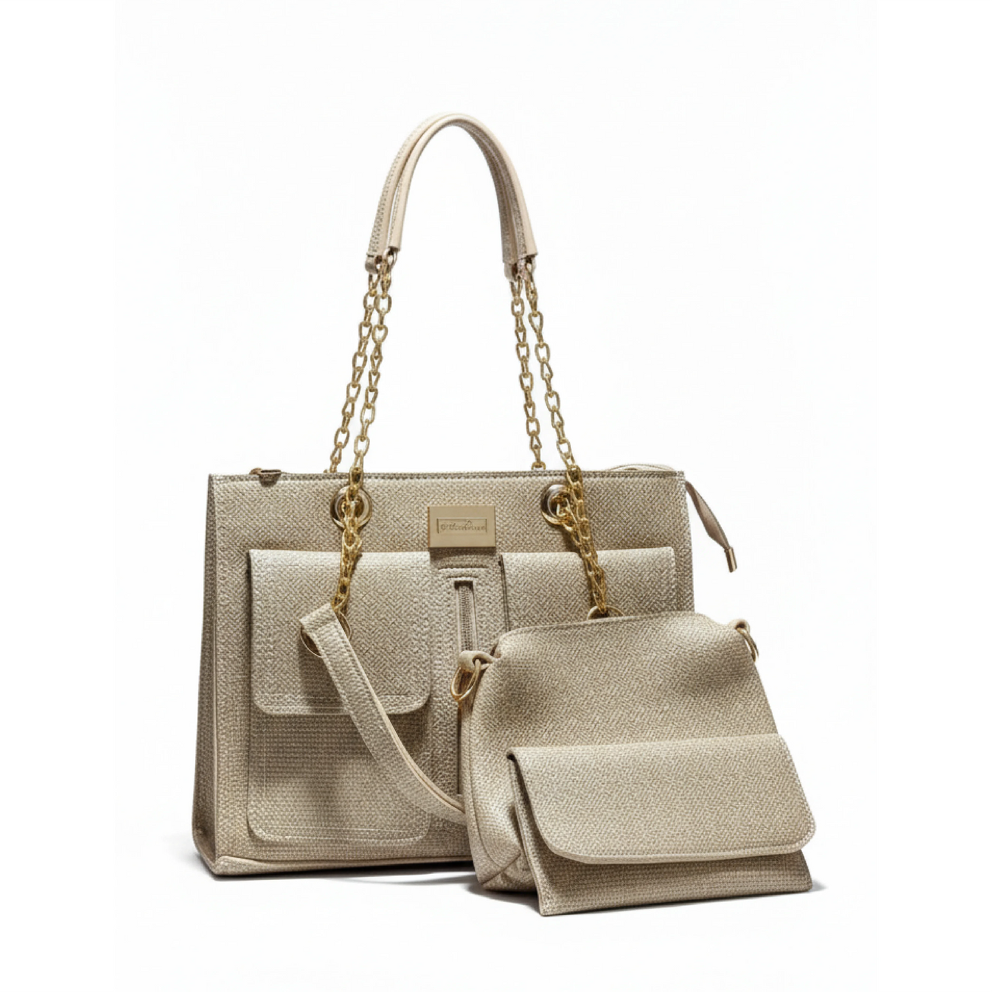 The Slate Blue Tweed 3-Piece Chain Set