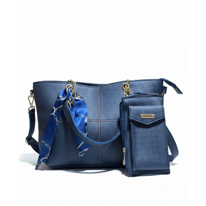 Trapezoid Shoulder Bag with mobile Pouch Set