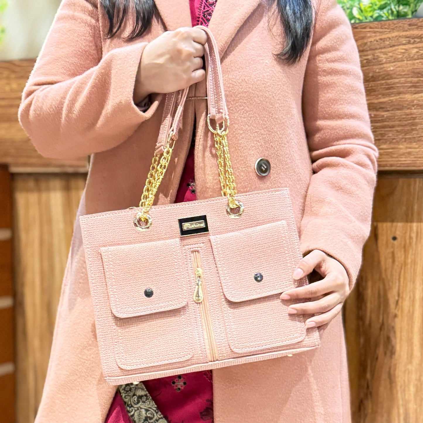 The Pink Tweed 3-Piece Chain Set