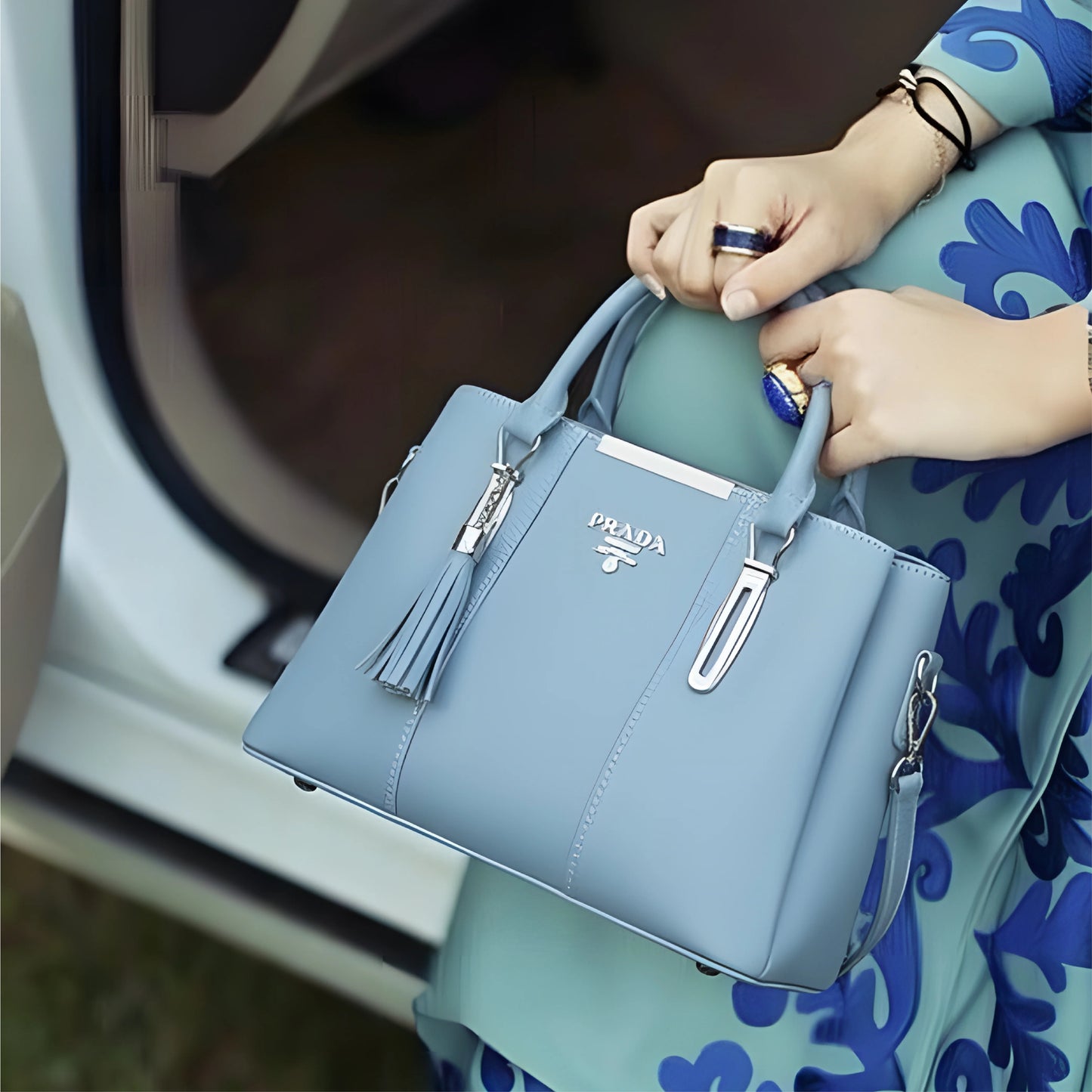 Teal Leather Handbag