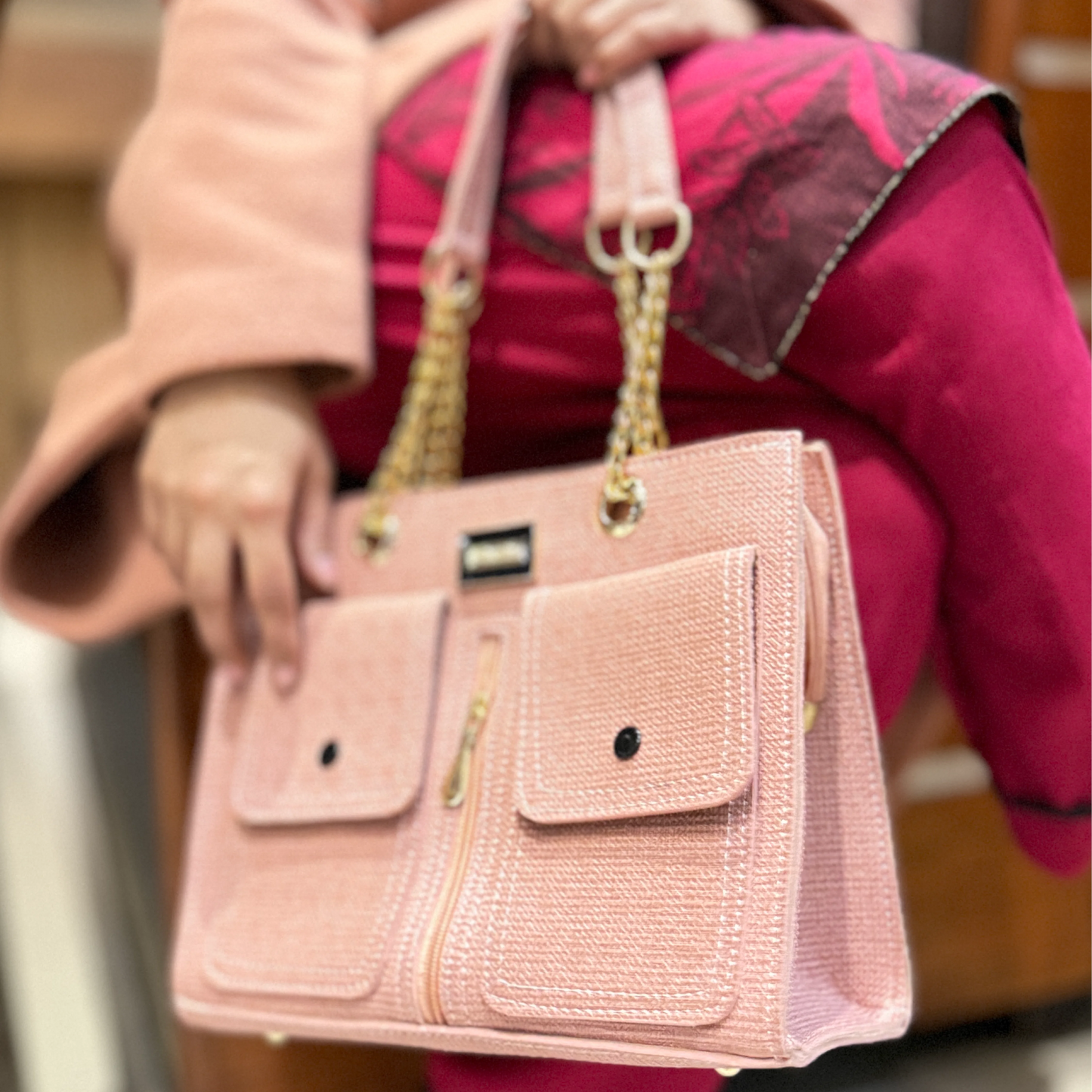 The Pink Tweed 3-Piece Chain Set