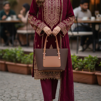 Contrast Tones leather bag