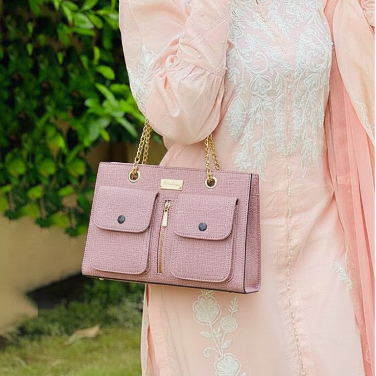 The Pink Tweed 3-Piece Chain Set