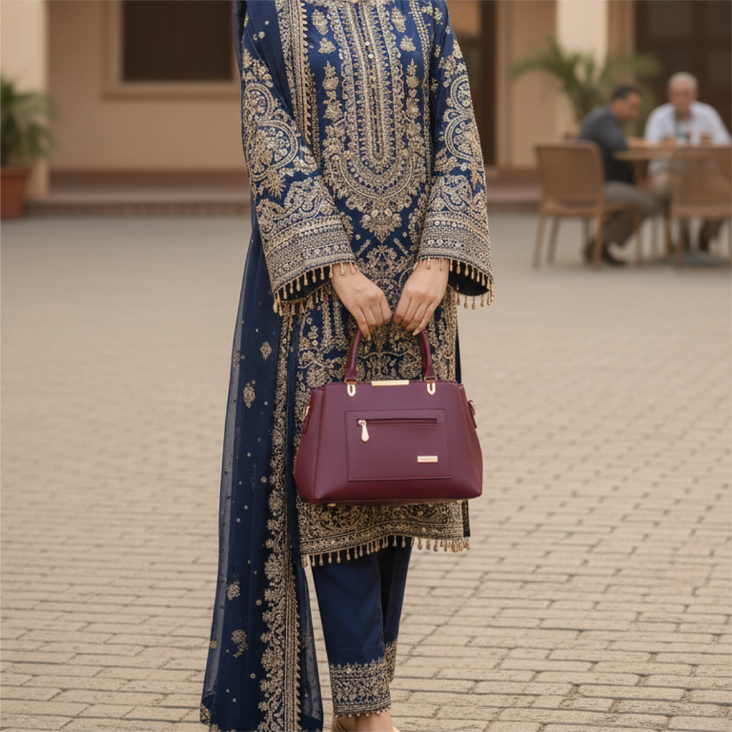 Structured Satchel Handbag