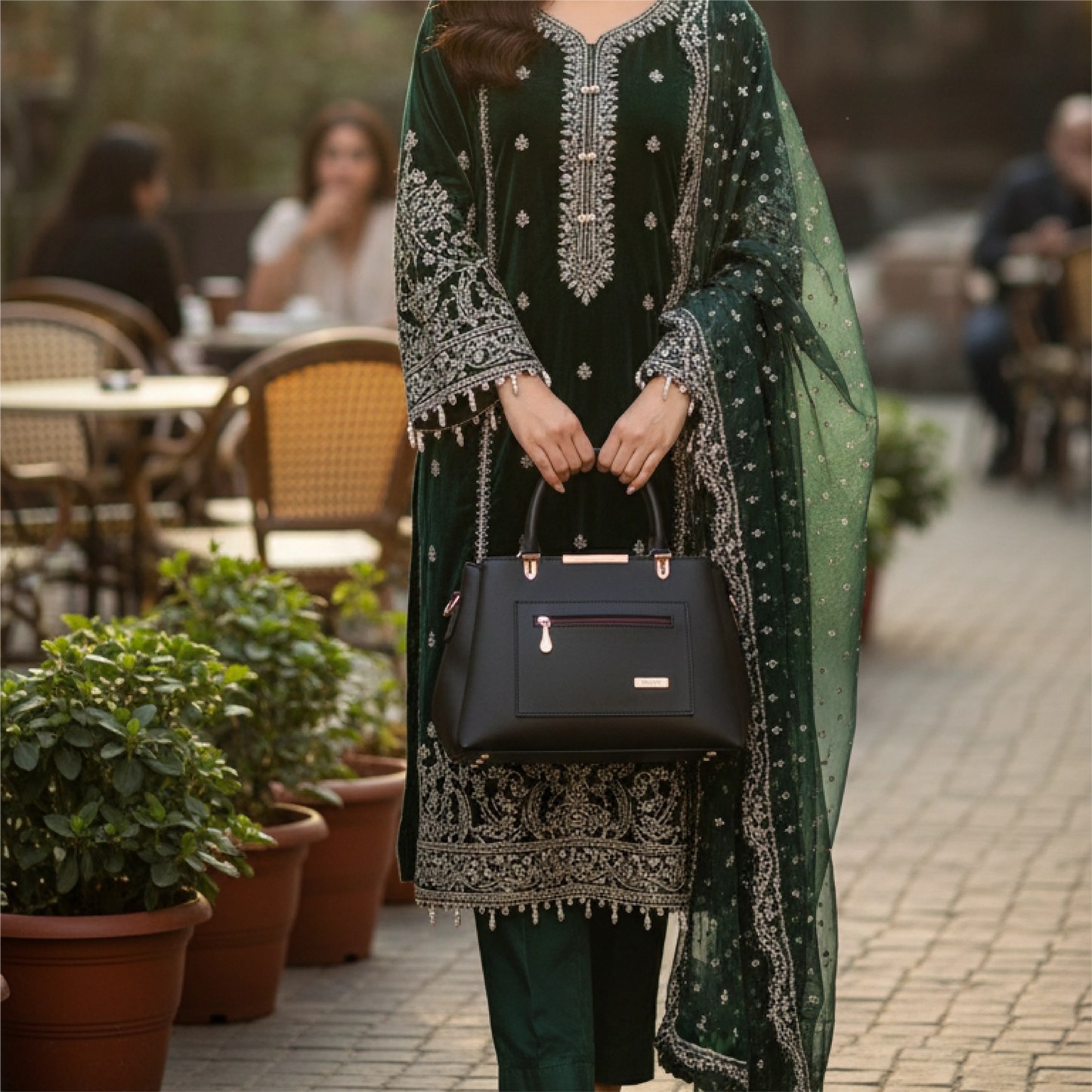 Structured Satchel Handbag