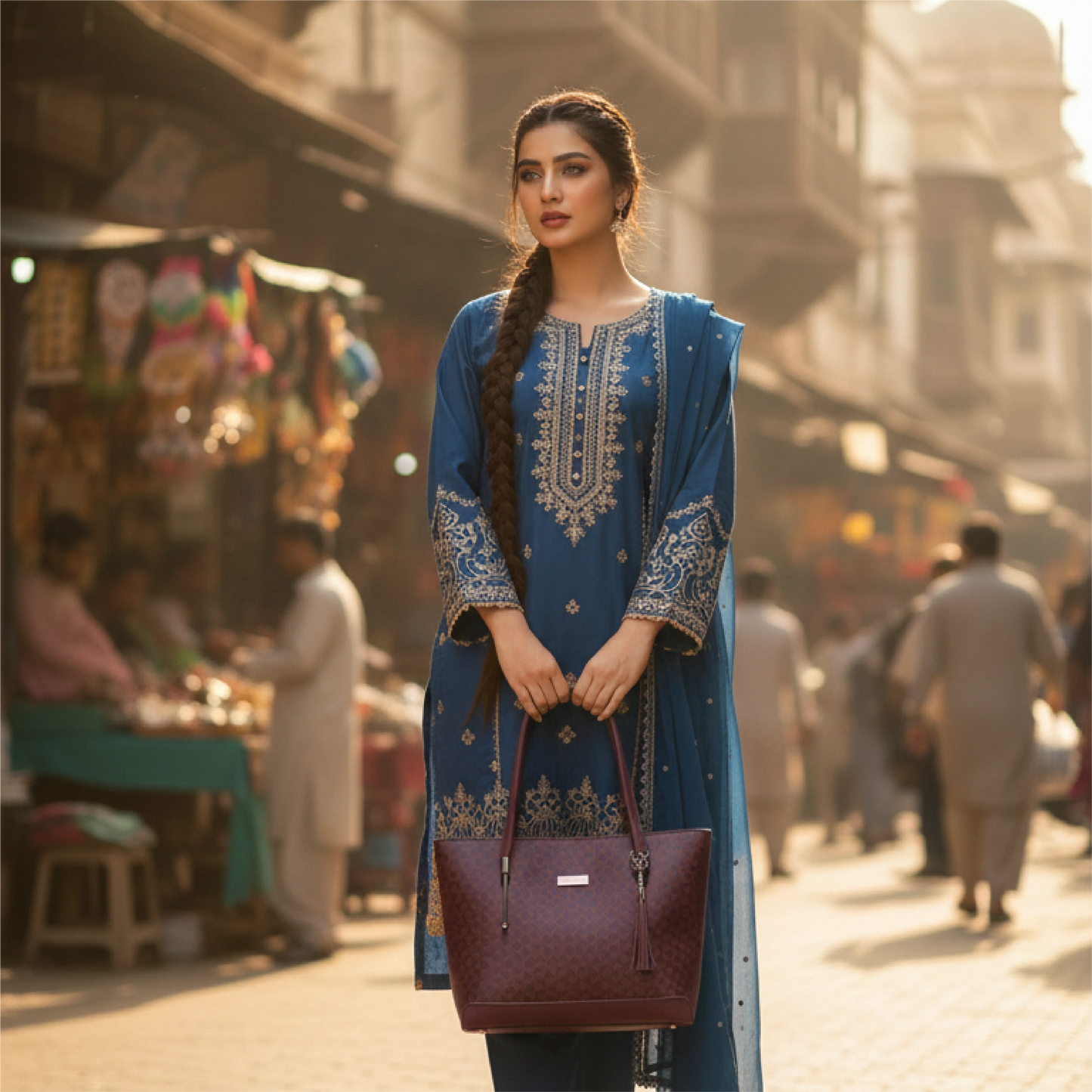 Classic Patterned Shoulder Bag